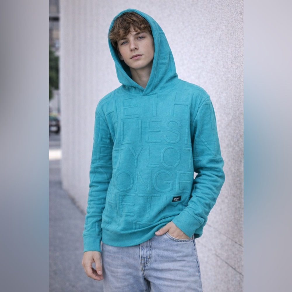 Teen Textured Hoodie Y2K Streetwear | Cozy Pullover 13-14 year old